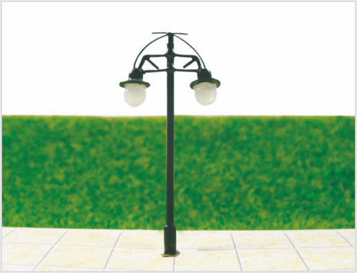 Κίνα T45 6V διπλό Street πλαστικών κλίμακας μοντέλο Lamppost για διάταξη αμαξοστοιχίας 6 cm προμηθευτής