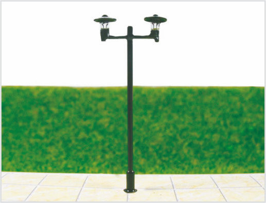 Κίνα T48 6V διπλό Street πλαστικών κλίμακας μοντέλο Lamppost για διάταξη αμαξοστοιχίας 6.5 cm προμηθευτής
