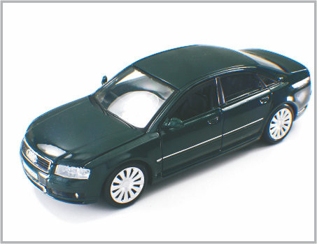 1/24 Diecast πρότυπα αυτοκίνητα κλίμακας συνήθειας κραμάτων φωτεινά μαύρα Audi A8 ως σπίτι Decoratio προμηθευτής